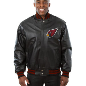 NFL Arizona Cardinals JH Design Black Leather Jackets