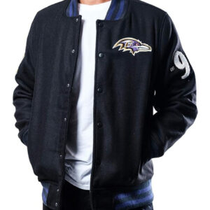 Men's Baltimore Raven NFL Team Ultra Game Classic Coaches Varsity Jacket