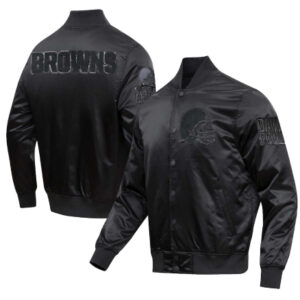 NFL Cleveland Browns Pro Standard Triple Black Satin Jackets