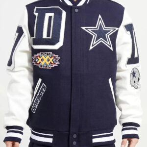 NFL Dallas Cowboys Navy/White Wool Jacket