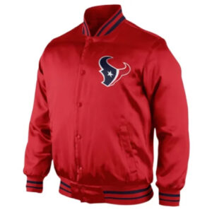 NFL Houston Texans Men's Red Satin Jacket