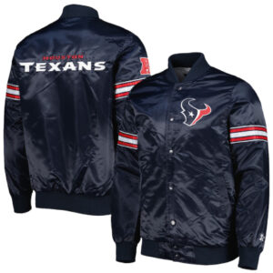 NFL Houston Texans Starter The Pick and Roll Navy Satin Jacket