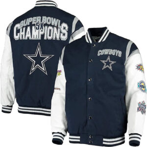 NFL Men's Dallas Cowboys Goal Post Navy/White Cotton Jacket