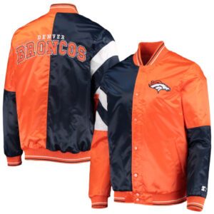 NFL Starter Denver Broncos Leader Orange/Navy Satin Jacket