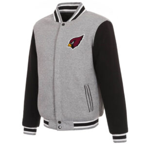 Arizona Cardinals Gray and Black Varsity Jacket