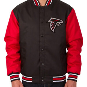Atlanta Falcons Poly Twill Black Red Varsity Jacket