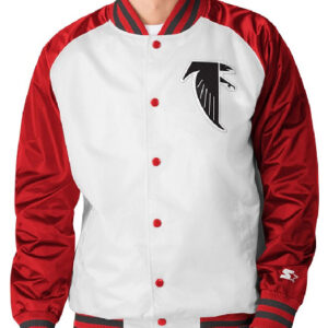 Atlanta Falcons Throwback Red and White Varsity Jacket