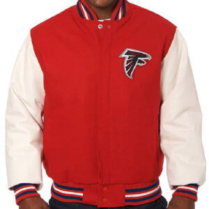 Atlanta Falcons Two-Tone Red White Varsity Jacket