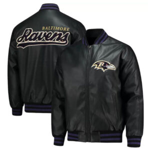 Baltimore Ravens Black Leather Jacket