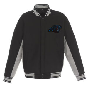 Carolina Panthers Black and Gray Varsity Jacket