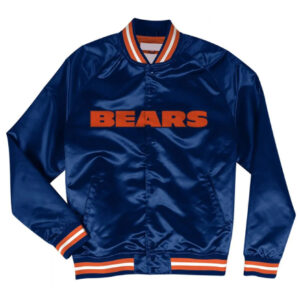 Chicago Bears Gameday Navy Blue Bomber Varsity Jacket