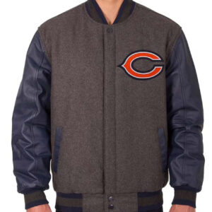 Chicago Bears JH Design with Embroidered Logos Varsity Jacket
