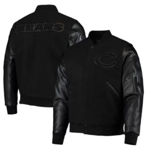 Chicago Bears Logo Black Varsity Jacket