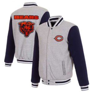 Chicago Bears Navy and Gray Varsity Jacket