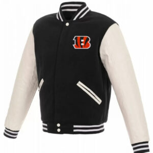 Cincinnati Bengals Black And White Varsity Jacket