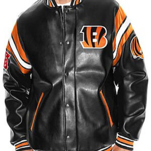 Cincinnati Bengals Leather Varsity Jacket
