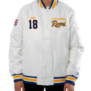 LA Rams Cooper Kupp Satin White Jacket