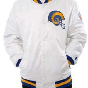 Los Angeles Rams Starter Black And White Satin Jacket