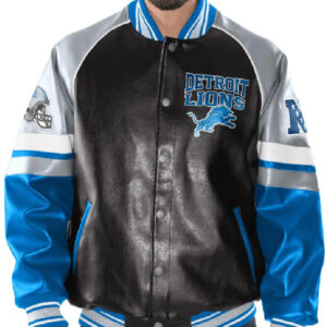 NFL Detroit Lions Multicolor Leather Jacket