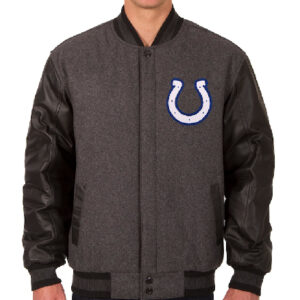 NFL Indianapolis Colts JH Design Reversible Charcoal Wool Jacket