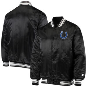 NFL Indianapolis Colts Starter Locker Room Black Satin Varsity Jacket