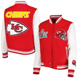 NFL Kansas City Chiefs Mash Up Red and White Wool Jacket