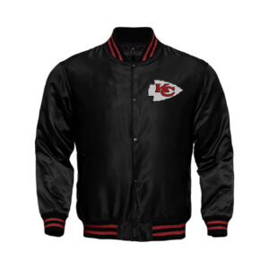 NFL Kansas City Chiefs Starter Locker Room Black Satin Jackets