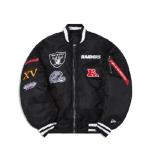 NFL Las Vegas Raiders Alpha Industries MA-1 Black Bomber Jacket