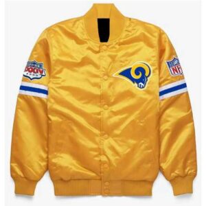 NFL Los Angeles Rams Super Bowl XXXIV Yellow Bomber Satin Jacket