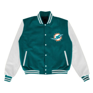 NFL Miami Dolphins Cyan/White Varsity Jacket