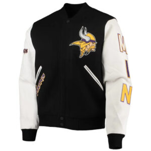 NFL Minnesota Vikings Logo Pro Standard Black White Varsity Jacket