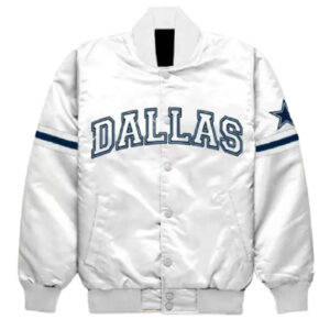 Dallas Cowboys Striped White Bomber Jacket