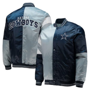 Dallas Cowboys The Leader Navy Blue And Gray Varsity Jacket