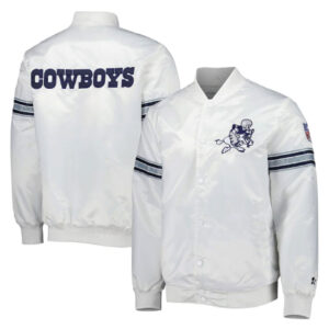 Dallas Cowboys The Power Forward White Varsity Jacket