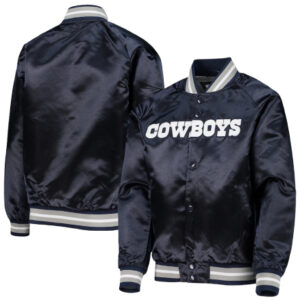 Dallas Cowboys Youth Mitchell & Ness Navy Raglan Jacket