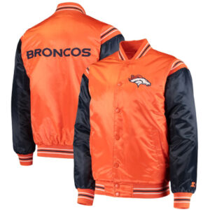 Denver Broncos Enforcer Orange And Navy Varsity Jacket