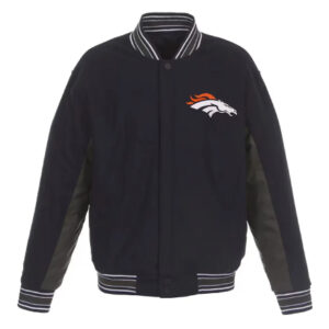 Denver Broncos JH Design Navy Varsity Jacket
