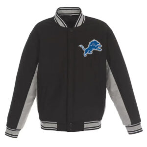 Detroit Lions JH Design Black Varsity Jacket