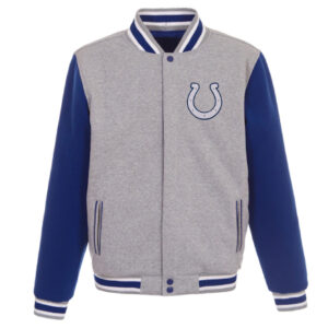 Indianapolis Colts JH Design Royal and Gray Varsity Jacket