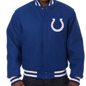 Indianapolis Colts JH Design With Embroidered Varsity Jacket