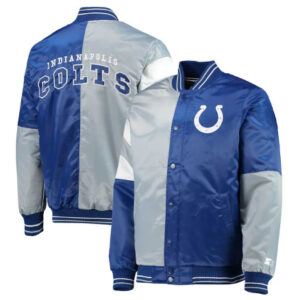 Indianapolis Colts Leader Royal And Gray Varsity Jacket