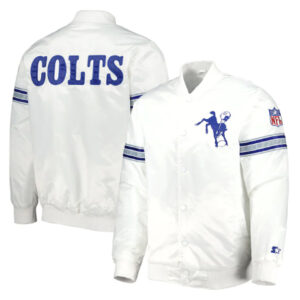 Indianapolis Colts Starter The Power Forward White Varsity Jacket