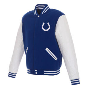 Indianapolis Colts With Embroidered Blue and White Varsity Jacket