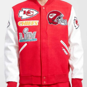 Kansas City Chiefs Logo Red and White Letterman Varsity Jacket