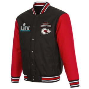 Kansas City Chiefs Super Bowl Champions Black and Red Varsity Jacket