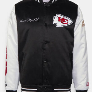 Kansas City Chiefs Team Origins Black and White Varsity Jacket