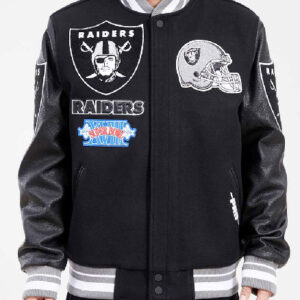 Las Vegas Raiders Mash Up Logo Varsity Jacket