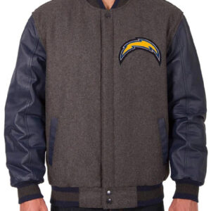 Los Angeles Chargers Charcoal and Navy Varsity Jacket