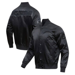 Los Angeles Chargers Triple Black Satin Jacket