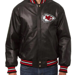 NFL Kansas City Chiefs Black Leather Jacket